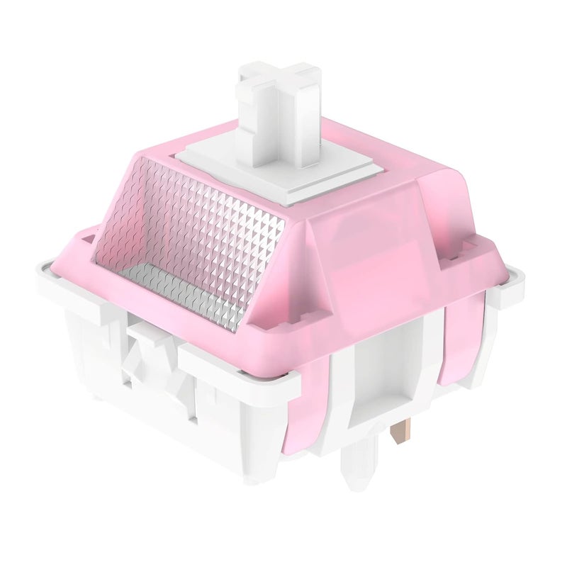 DUROCK White Lotus Switch, High Precision Light Tactile Switches 56g Long Spring Pre-Lubed RGB Tactile Keyboard Switches ( White Lotus, 70pcs) - Image 1